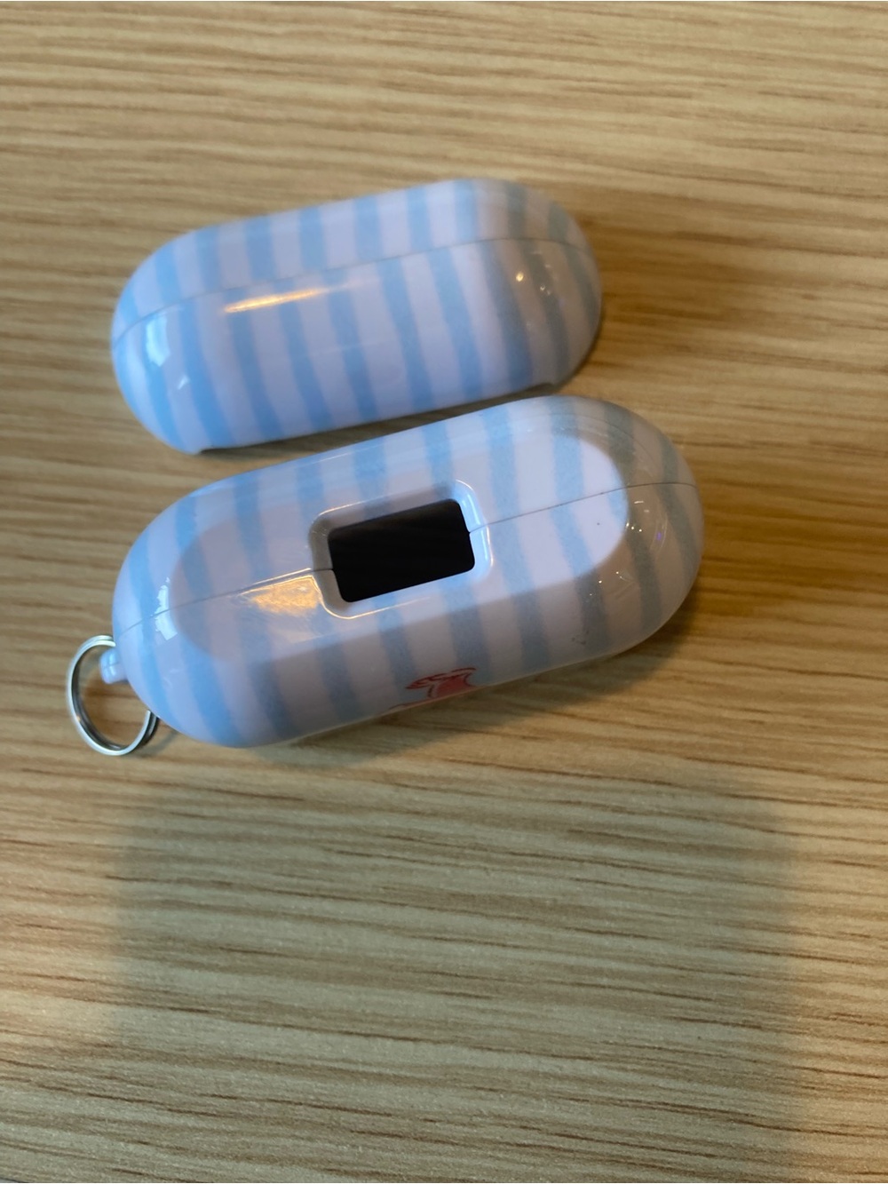 Curious George AirPods Case Cover in Light Blue Stripes - Picture 4 of 5